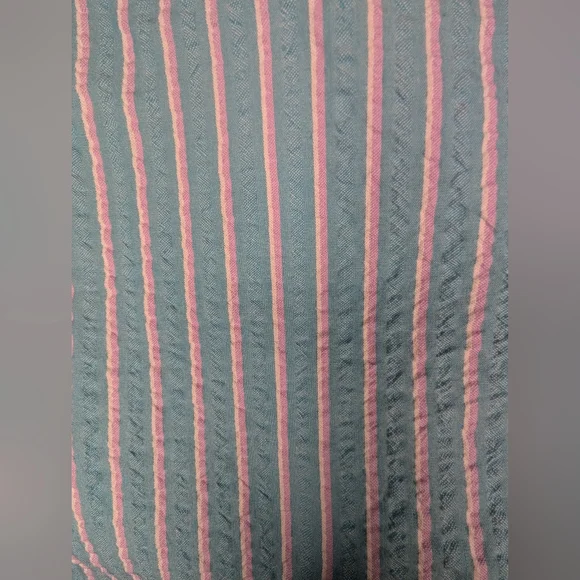 St. John's Bay XXL Mens No Tuck Textured Blue Pink White Stripe Button Up - Picture 8 of 10